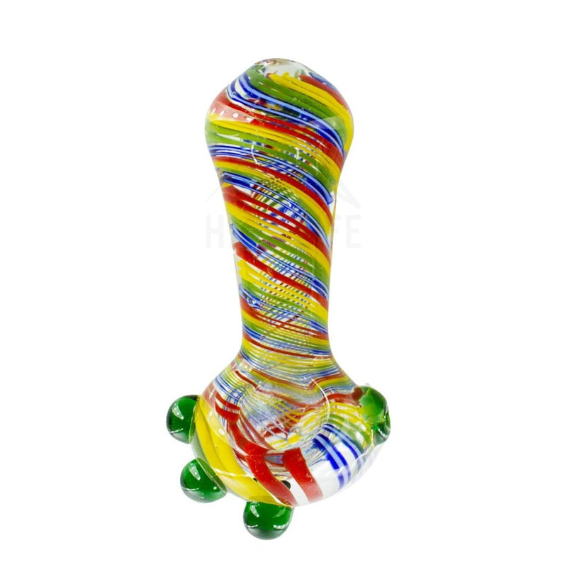 5 Worked Hand Pipe With Rasta Swirl Pipes