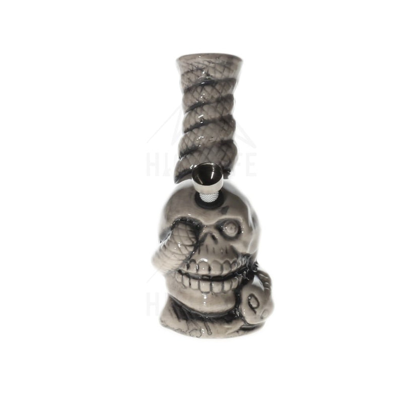 6 Small Skull With Snake Ceramic Bong Bongs & Waterpipes