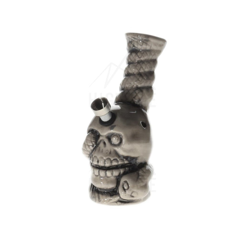 6 Small Skull With Snake Ceramic Bong Bongs & Waterpipes