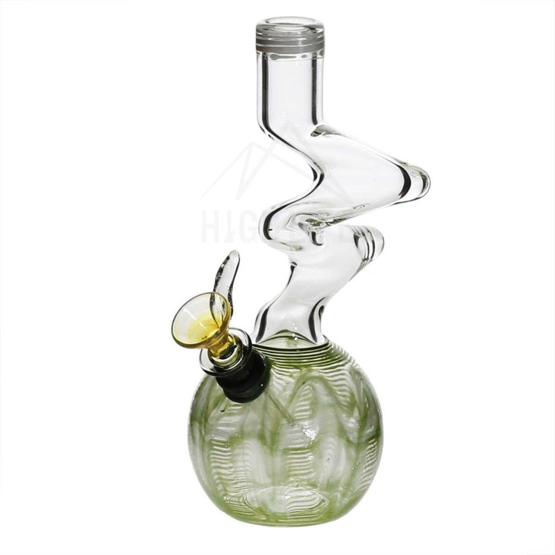 6 Two Elbow Bong With A Slide Green Bongs & Waterpipes