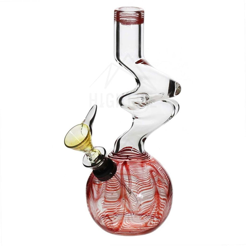 6 Two Elbow Bong With A Slide Red Bongs & Waterpipes