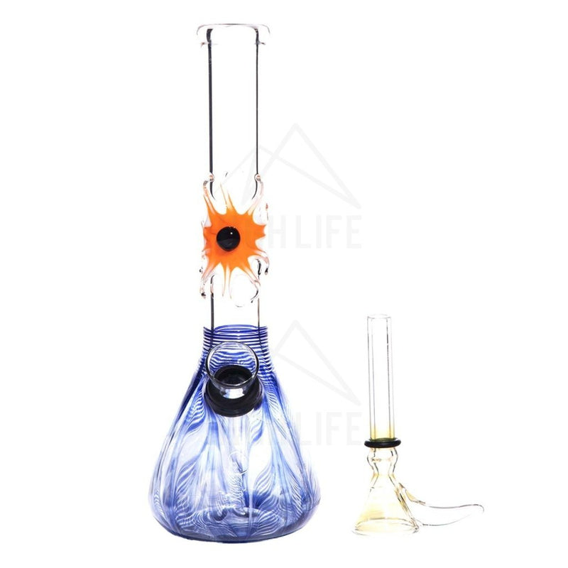 7 Beaker Design Bong W/ Slide - Blue Rake + Assorted Bongs & Waterpipes