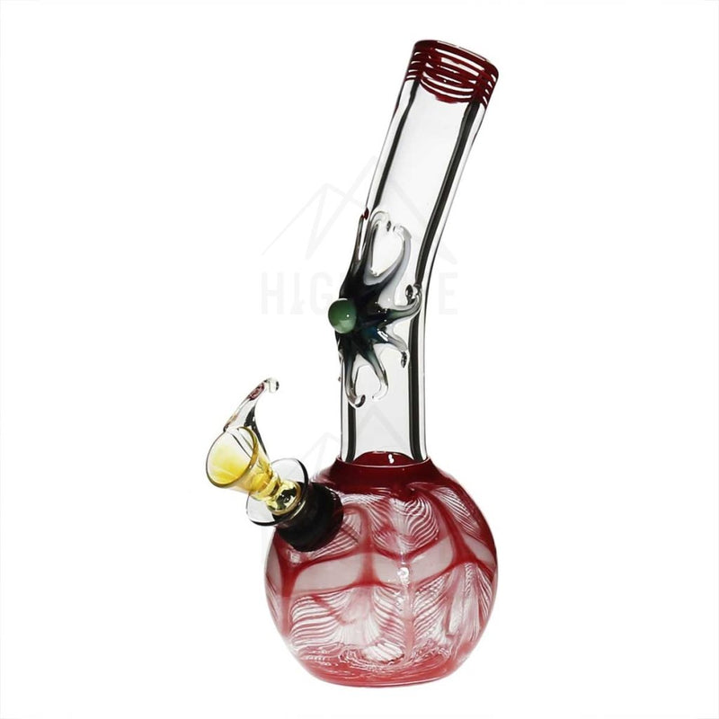 7 Bent Neck Design Bong With A Slide Red Bongs & Waterpipes