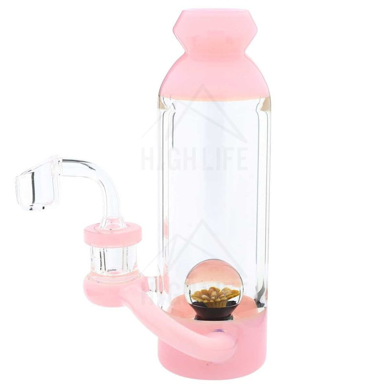 7 Bottle Dab Rig Marble Showerhead Pink