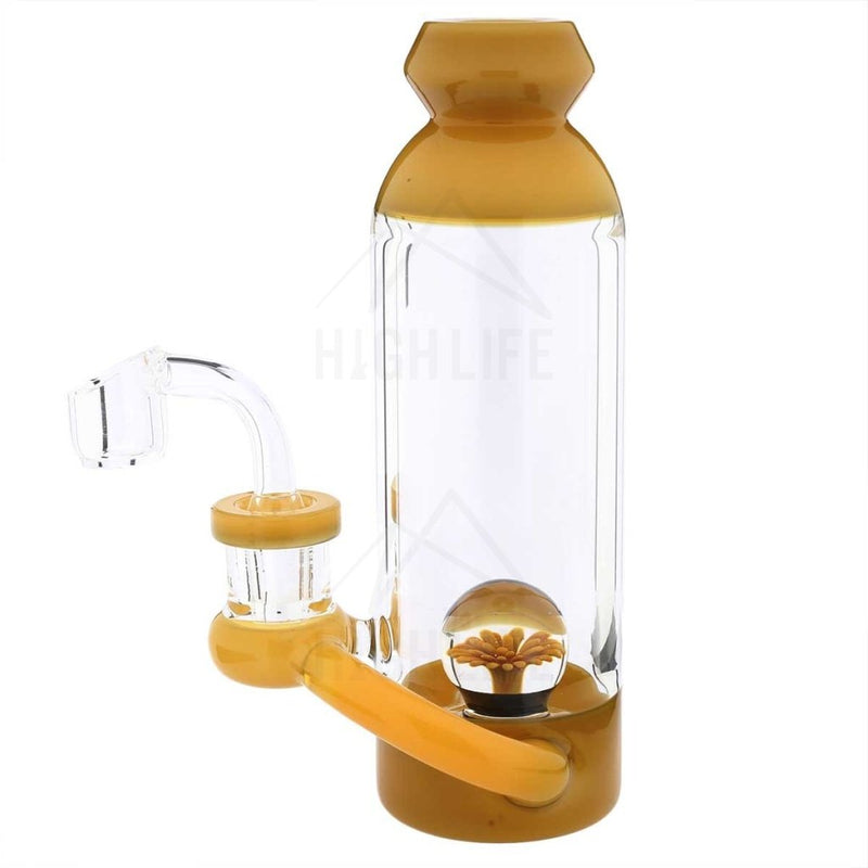 7 Bottle Dab Rig Marble Showerhead Yellow Jade