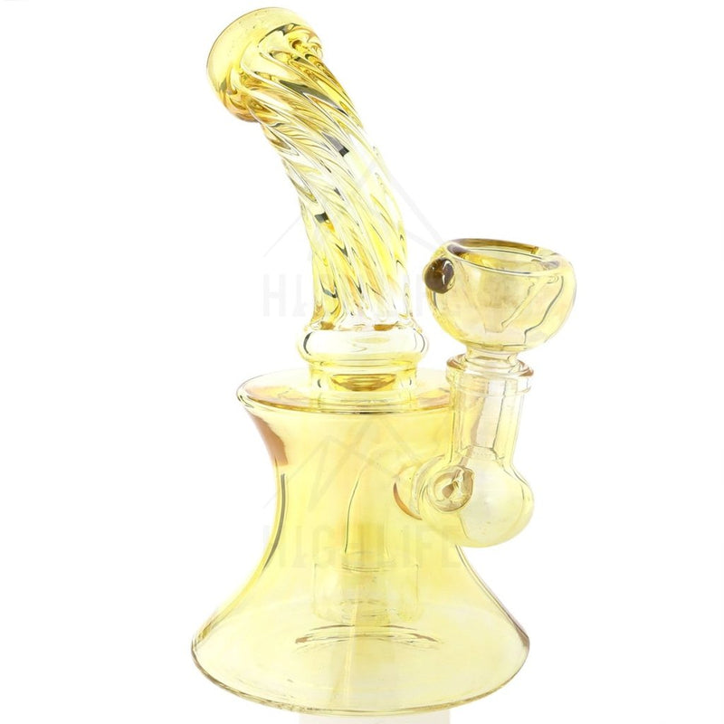 7 Yellow Twist Beaker 14Mm Female Joint Bowl + Banger Bubblers & Dab Rigs