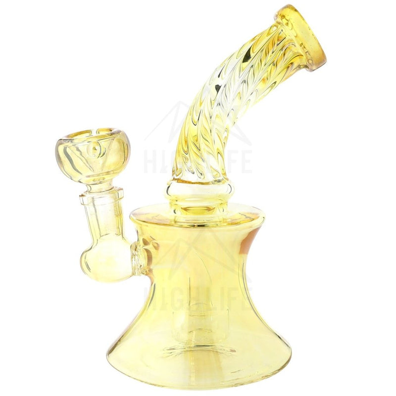 7" Yellow Twist Beaker 14mm Female joint Bowl + Banger 