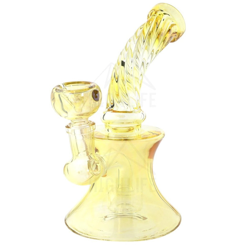 7 Yellow Twist Beaker 14Mm Female Joint Bowl + Banger Bubblers & Dab Rigs