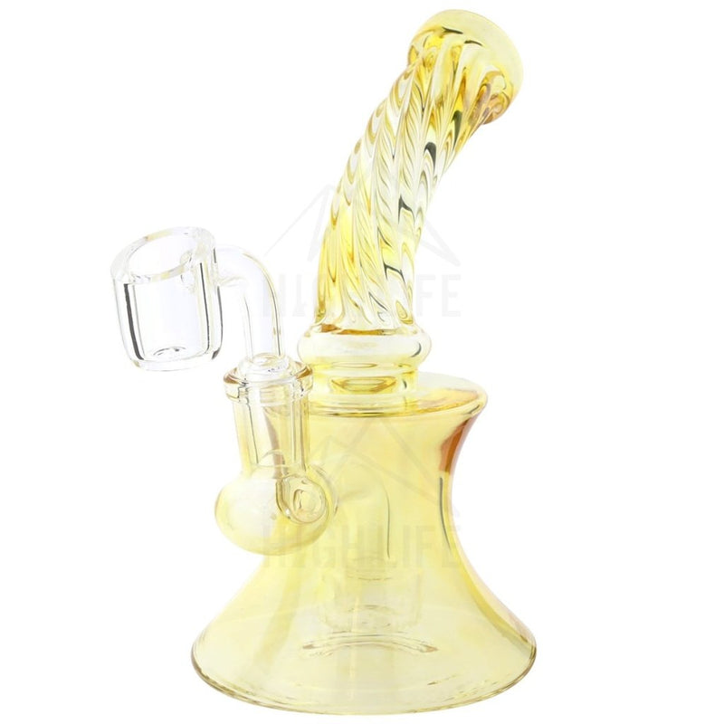 7 Yellow Twist Beaker 14Mm Female Joint Bowl + Banger Bubblers & Dab Rigs