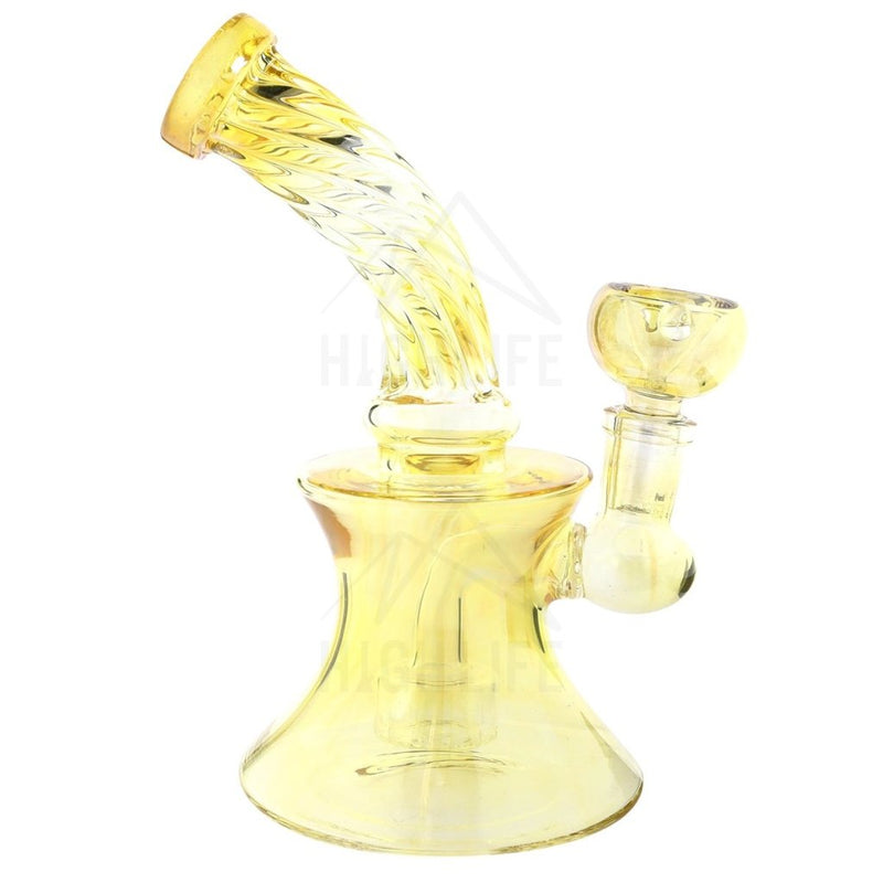 7 Yellow Twist Beaker 14Mm Female Joint Bowl + Banger Bubblers & Dab Rigs