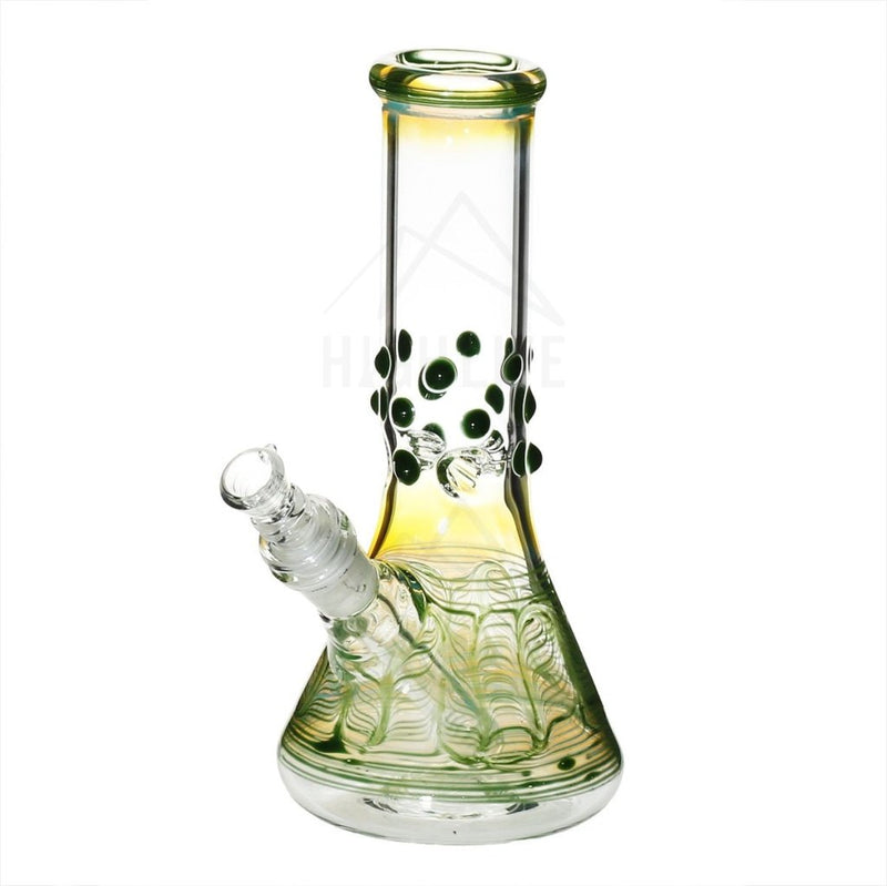 8 Beaker Bong With Marbles Green Bongs & Waterpipes