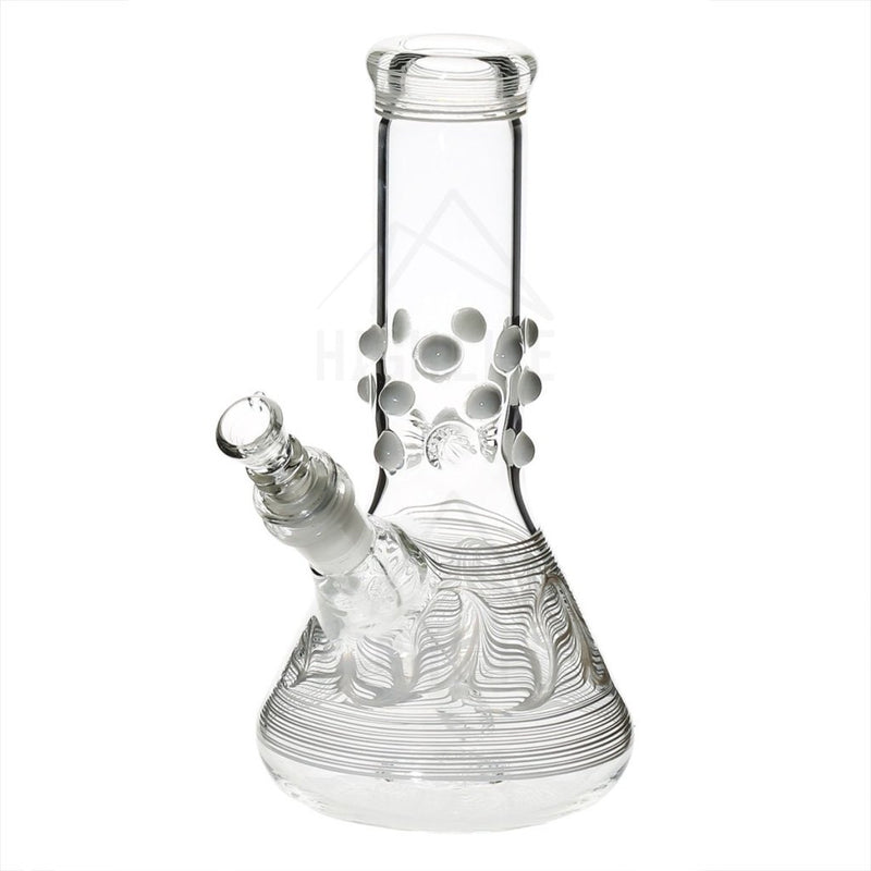 8 Beaker Bong With Marbles White Bongs & Waterpipes