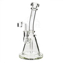 8 Bio Inline Banger Hanger W/ - Clear With Gold Decal Bubblers & Dab Rigs