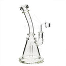8 Bio Inline Banger Hanger W/ - Clear With Gold Decal Bubblers & Dab Rigs