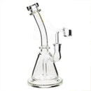 8 Bio Inline Banger Hanger W/ - Clear With Gold Decal Bubblers & Dab Rigs