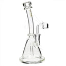 8 Bio Inline Banger Hanger W/ - Clear With Gold Decal Bubblers & Dab Rigs
