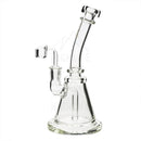 8 Bio Inline Banger Hanger W/ - Clear With Gold Decal Bubblers & Dab Rigs