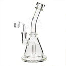8 Bio Inline Banger Hanger W/ - Clear With Gold Decal Bubblers & Dab Rigs