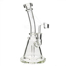 8 Bio Inline Banger Hanger W/ - Clear With Gold Decal Bubblers & Dab Rigs