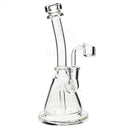 8 Bio Inline Banger Hanger W/ - Clear With Silver Decal Bubblers & Dab Rigs
