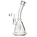 8 Bio Inline Banger Hanger W/ - Clear With Silver Decal Bubblers & Dab Rigs