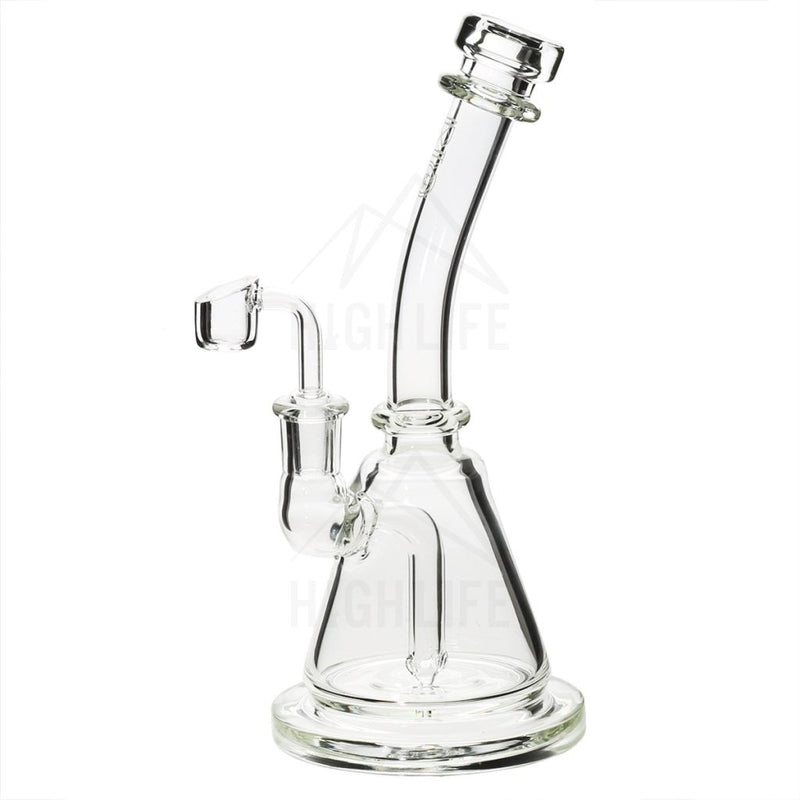 8 Bio Inline Banger Hanger W/ - Clear With Silver Decal Bubblers & Dab Rigs