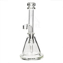 8 Bio Inline Banger Hanger W/ - Clear With Silver Decal Bubblers & Dab Rigs