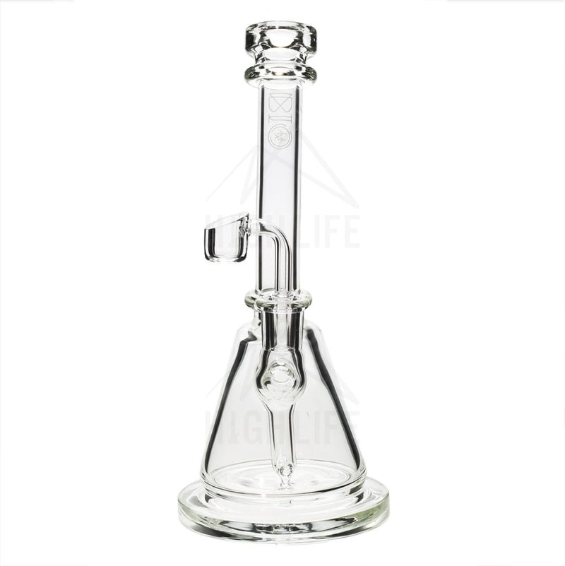 8 Bio Inline Banger Hanger W/ - Clear With Silver Decal Bubblers & Dab Rigs