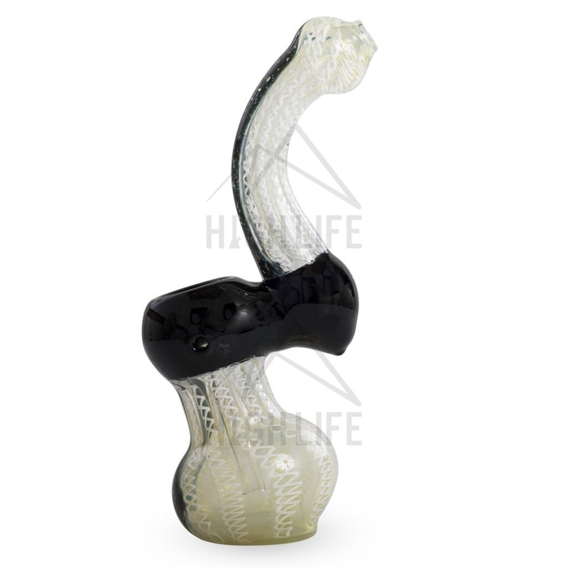 8 Black And White Ribbon Bubbler Withdichro Bubblers & Dab Rigs