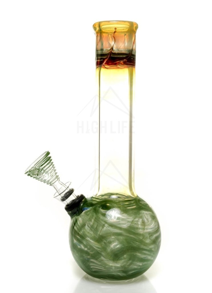 8 Flame Top Bong With A Slide Green Bongs & Waterpipes