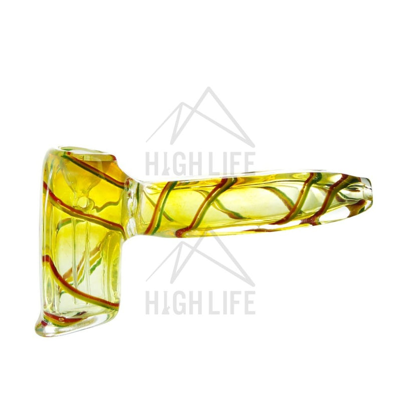 8 Fumed Hammer Bubbler With Rasta Swirl Bubblers & Dab Rigs