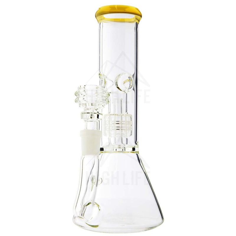 8 Minimalist Beaker Waterpipe With Grid Perc