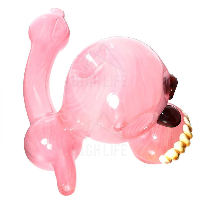 8 Pink Three Faced Skull Hammer Bubbler Bubblers & Dab Rigs