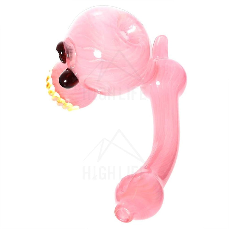 8 Pink Three Faced Skull Hammer Bubbler Bubblers & Dab Rigs