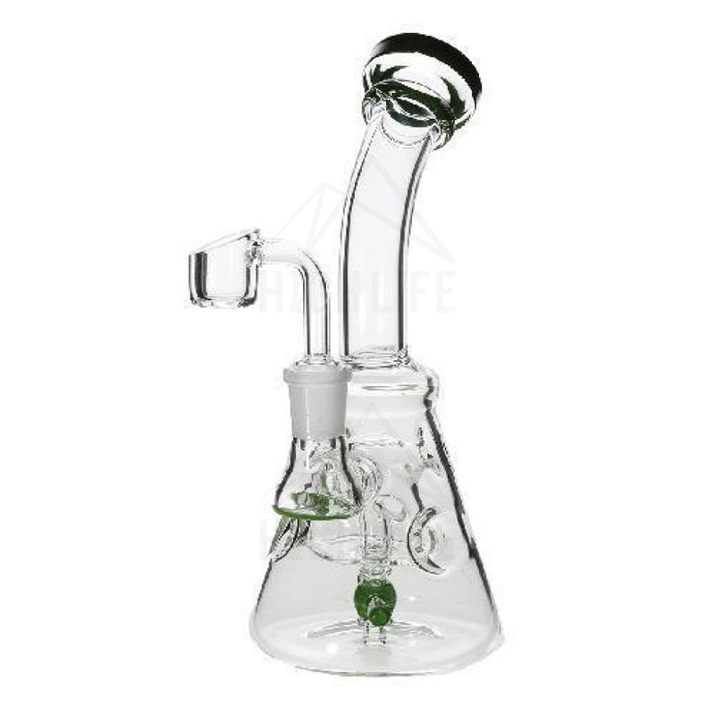 8 Spinner Banger Hanger Dab Rig Beaker With A Green Bubblers & Rigs