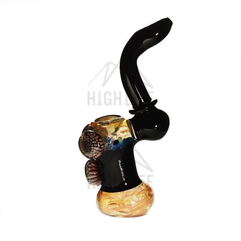 8 Standing Sherlock With Marbles - Fume & Black Trim Bubblers Dab Rigs
