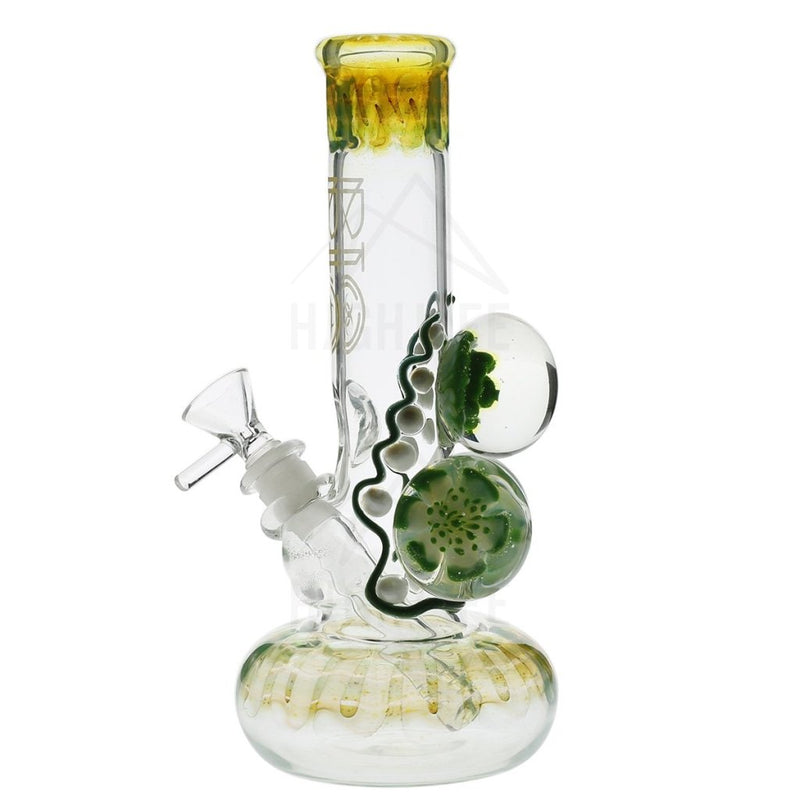 9 Bio Three Marble Bubble Bottom - Green W/ Illuminati Bongs & Waterpipes