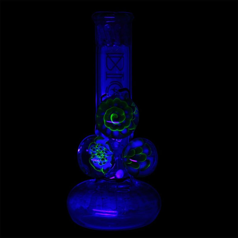 9 Bio Three Marble Bubble Bottom - Green W/ Illuminati Bongs & Waterpipes