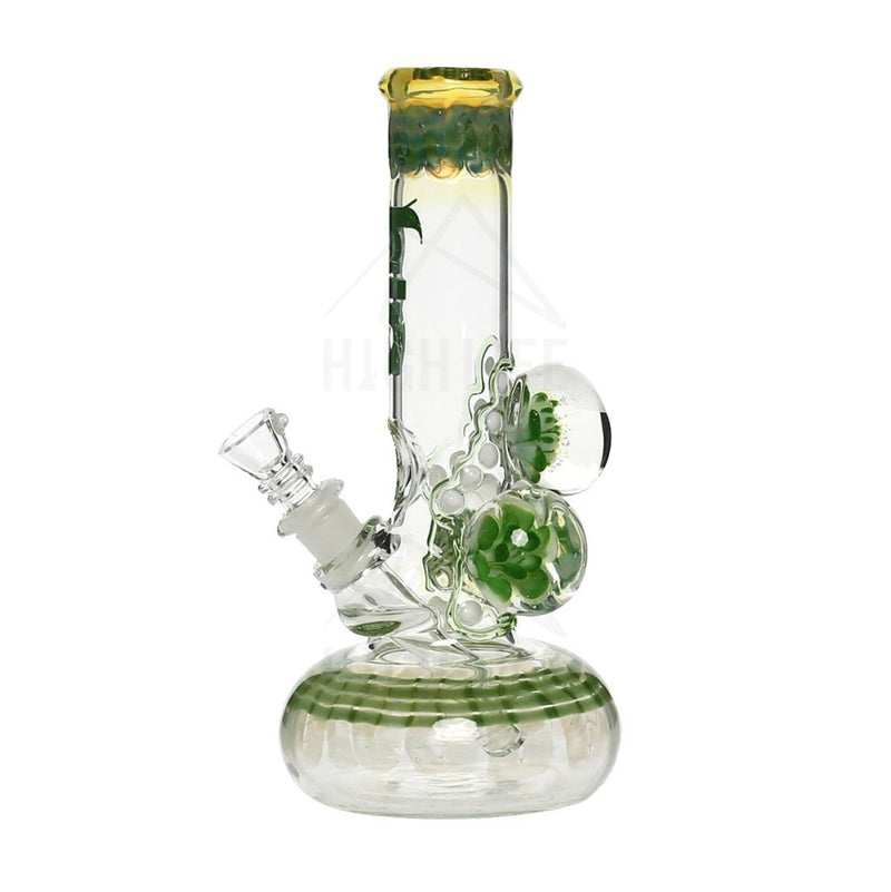 9 Bio Three Marble Bubble Bottom - Green W/ Illuminati Bongs & Waterpipes