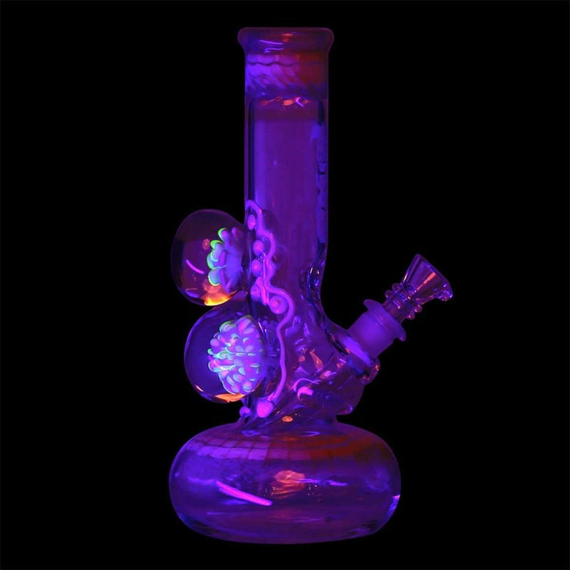 9 Bio Three Marble Bubble Bottom - White W/ Illuminati Bongs & Waterpipes