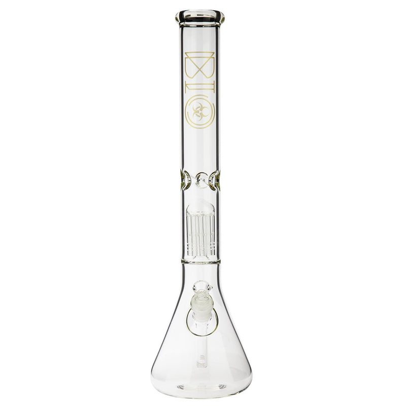 18" BIO 10 Arm Tree Percolator Beaker Bong - Gold BIO Logo