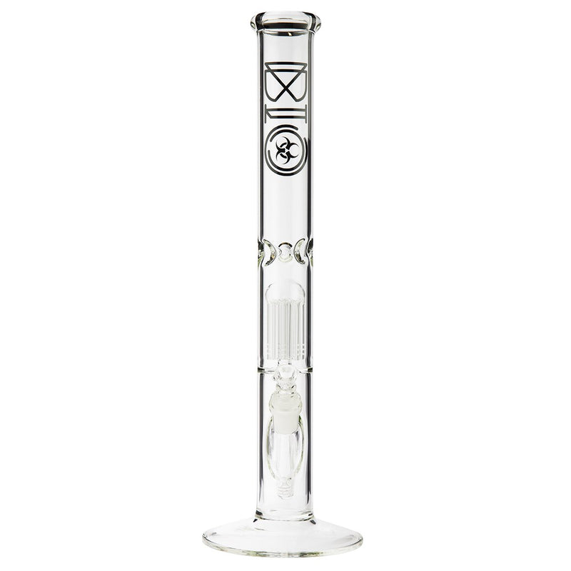 18" BIO 10 Arm Tree Percolator Straight Bong - Black BIO Logo