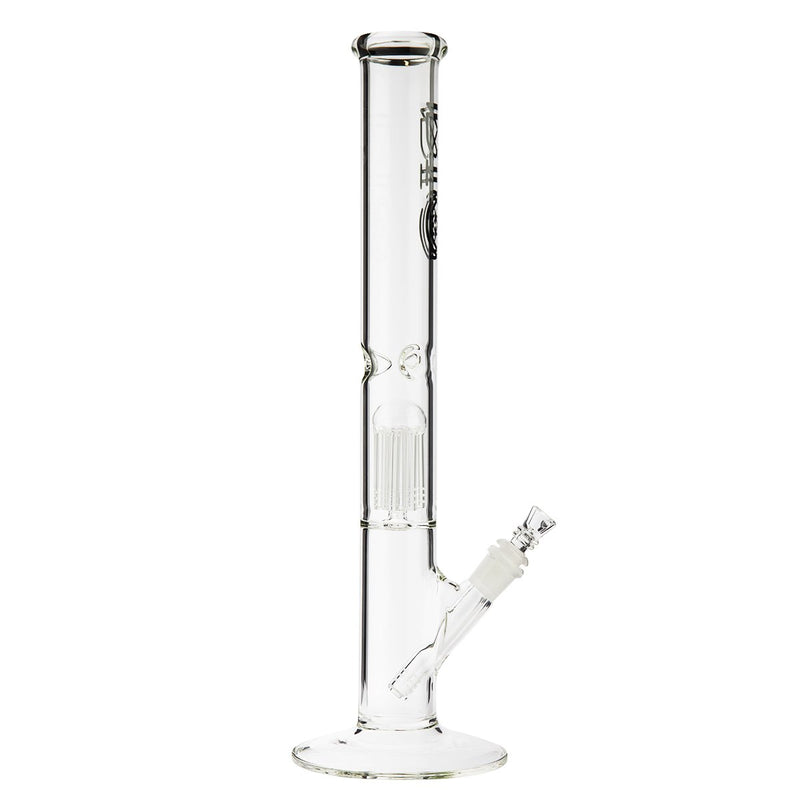 18" BIO 10 Arm Tree Percolator Straight Bong - Black BIO Logo