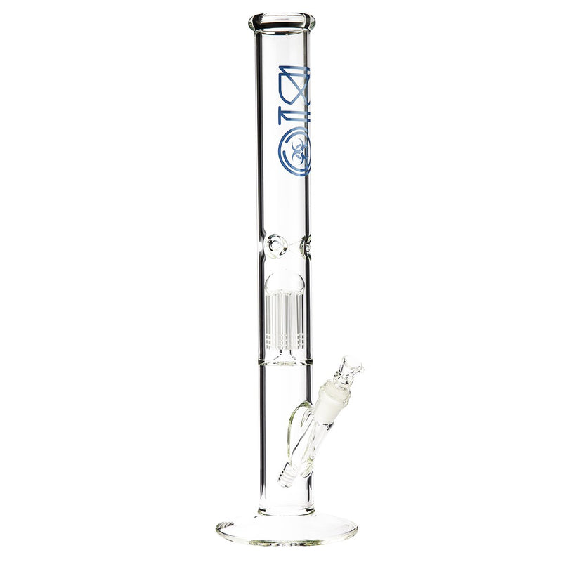 18" BIO 10 Arm Tree Percolator Straight Bong - Blue BIO Logo