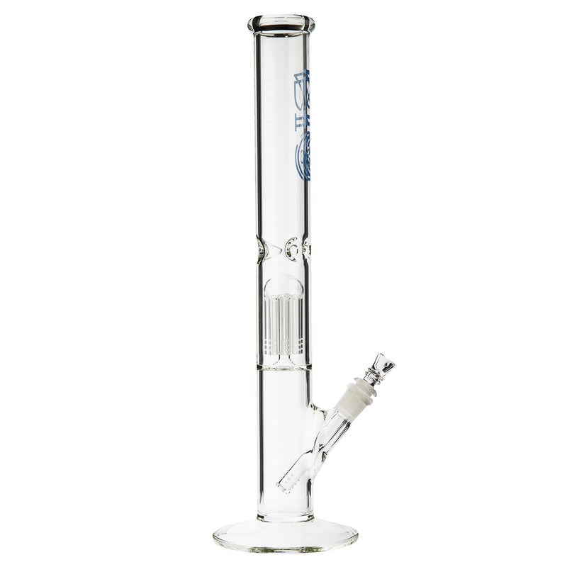 18" BIO 10 Arm Tree Percolator Straight Bong - Blue BIO Logo