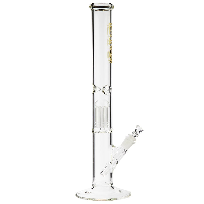 18" BIO 10 Arm Tree Percolator Straight Bong - Gold BIO Logo