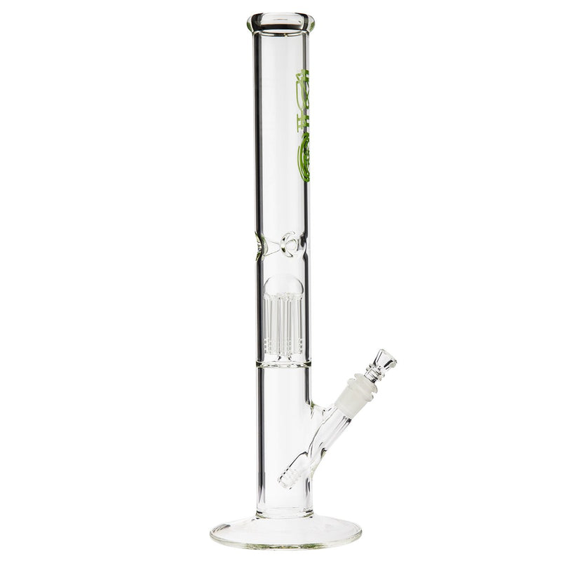 18" BIO 10 Arm Tree Percolator Straight Bong - Green BIO Logo