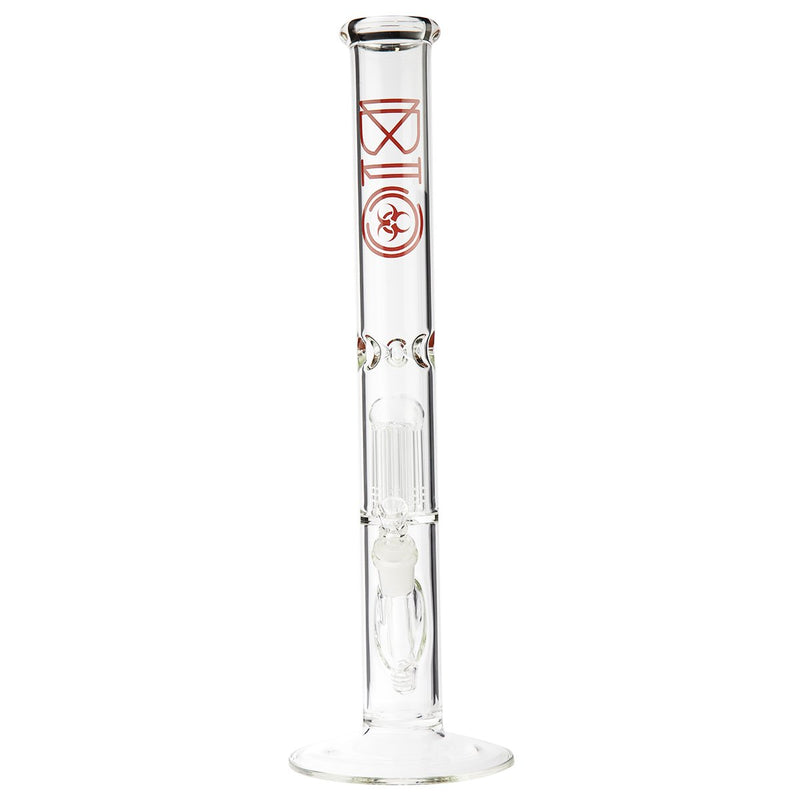 18" BIO 10 Arm Tree Percolator Straight Bong - Red BIO Logo