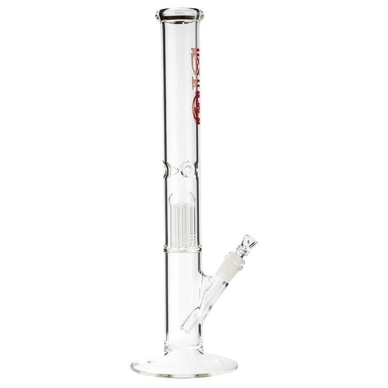 18" BIO 10 Arm Tree Percolator Straight Bong - Red BIO Logo