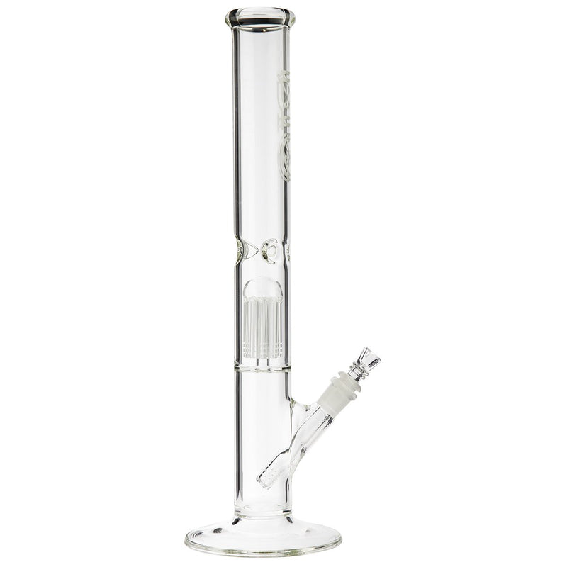 18" BIO 10 Arm Tree Percolator Straight Bong - Silver BIO Logo